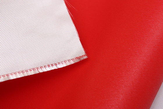 Vải sợi thủy tinh cách nhiệt phủ silicone màu đỏ 0,45mm Vải sợi thủy tinh 1/3 Twill Weave