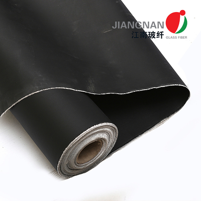 Vải sợi thủy tinh dệt 666 C SS được gia cố bằng dây SS với lớp phủ silicon đen 2 mặt