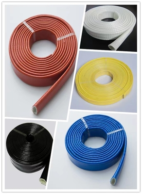 Sợi thủy tinh chống cháy Sleeving Hóa chất chống ăn mòn được tráng bằng cao su silicone